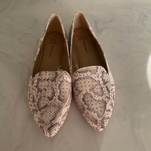 Faux snake skin flats
